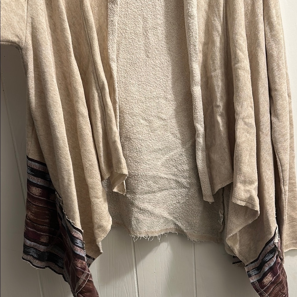 Billabong Cream Cardigan Asymmetrical Waterfall Knit - Picture 8 of 14
